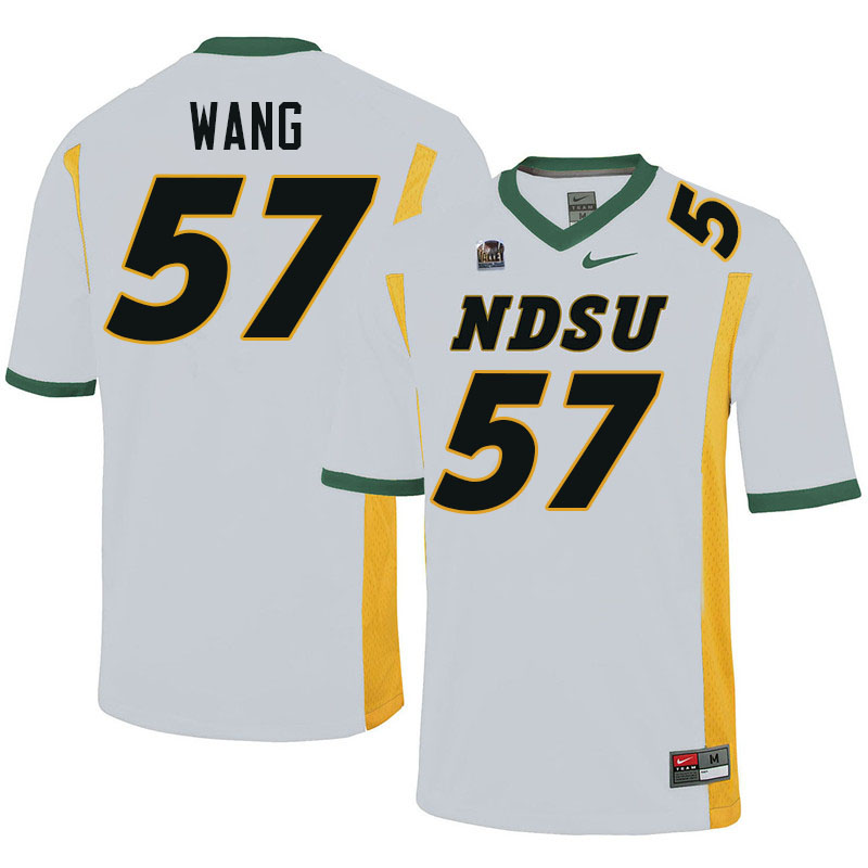 North Dakota State Bison #57 Gavin Wang College Football Jerseys Stitched-White
